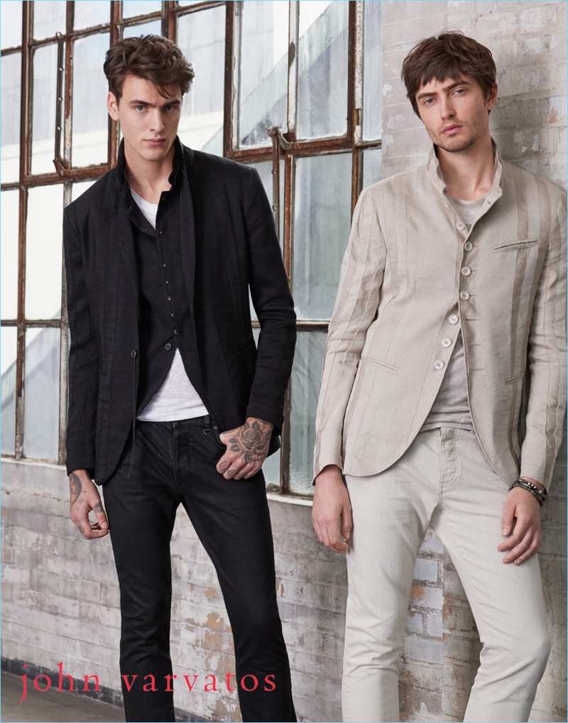 Inde Mace and Spencer Draeger star in John Varvatos' pre-fall 2018 campaign.