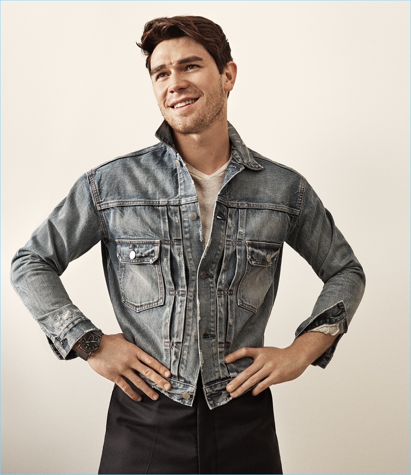 All smiles, KJ Apa stars in Fossil's latest advertising campaign.