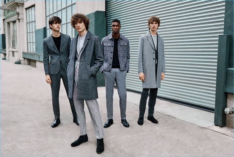 Models Justin Eric Martin, Serge Rigvava, Rachide Embaló, and Erik van Gils come together for Lefties' fall-winter 2018 outing.
