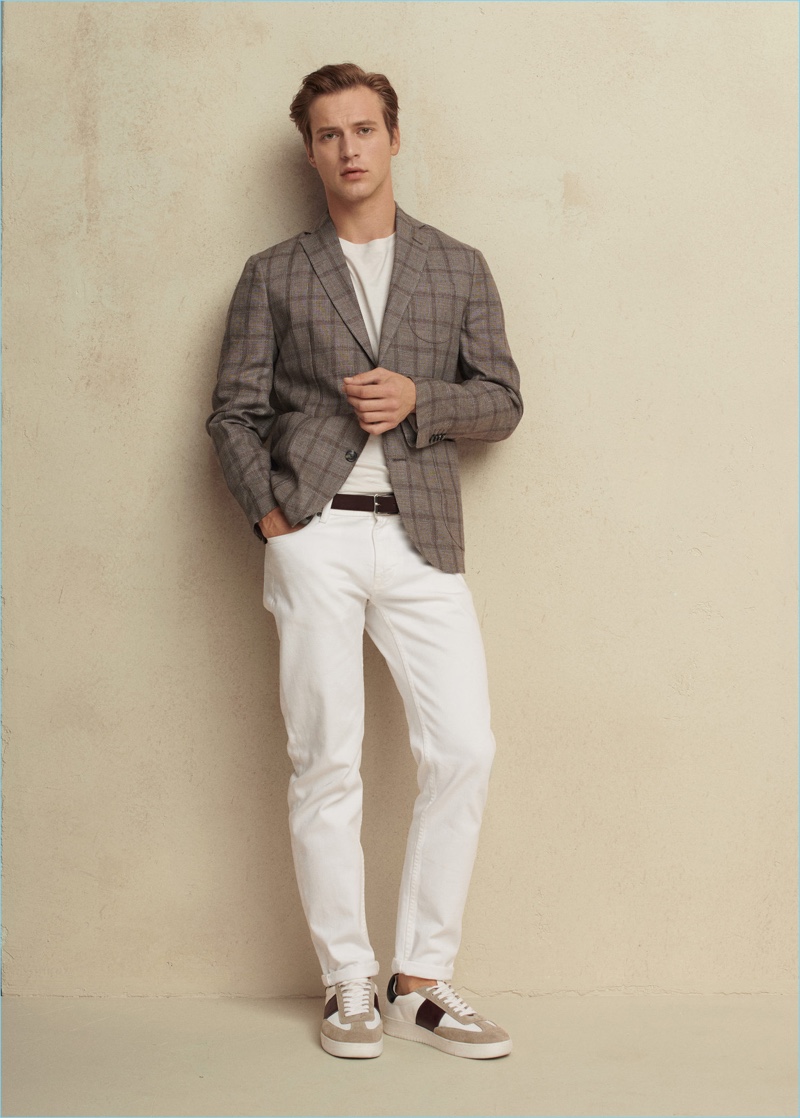 Sporting the latest from Mango Man, Jules Raynal embraces neutrals.