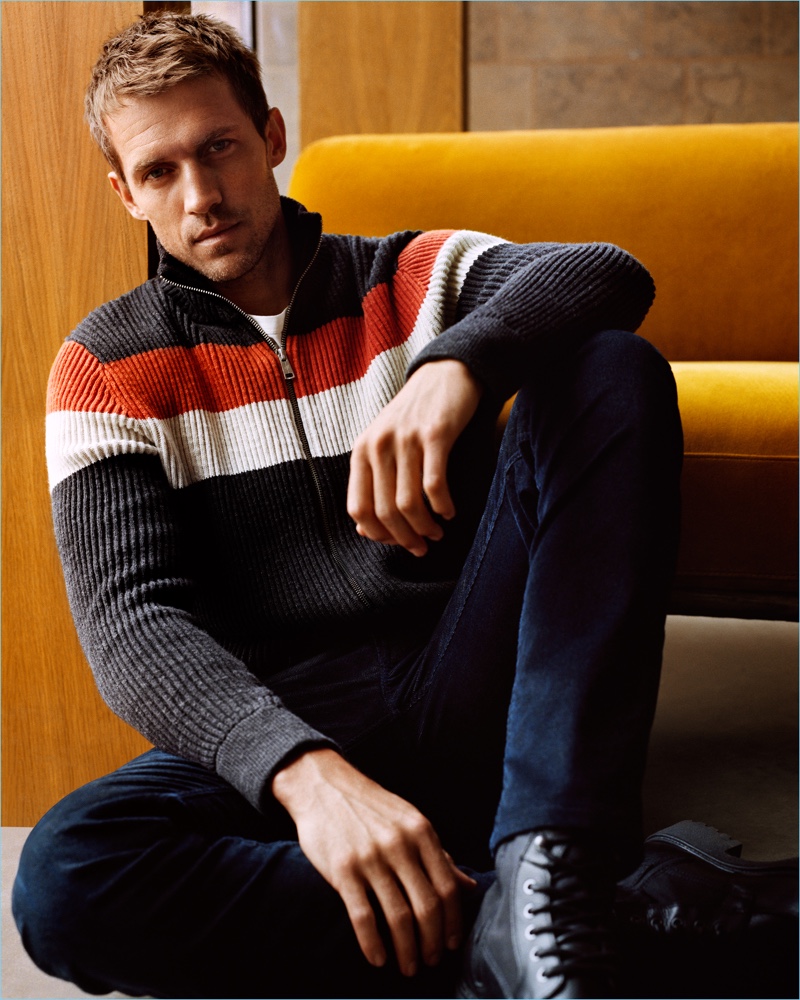 Going casual, Andrew Cooper stars in Marc O'Polo's fall-winter 2018 campaign.