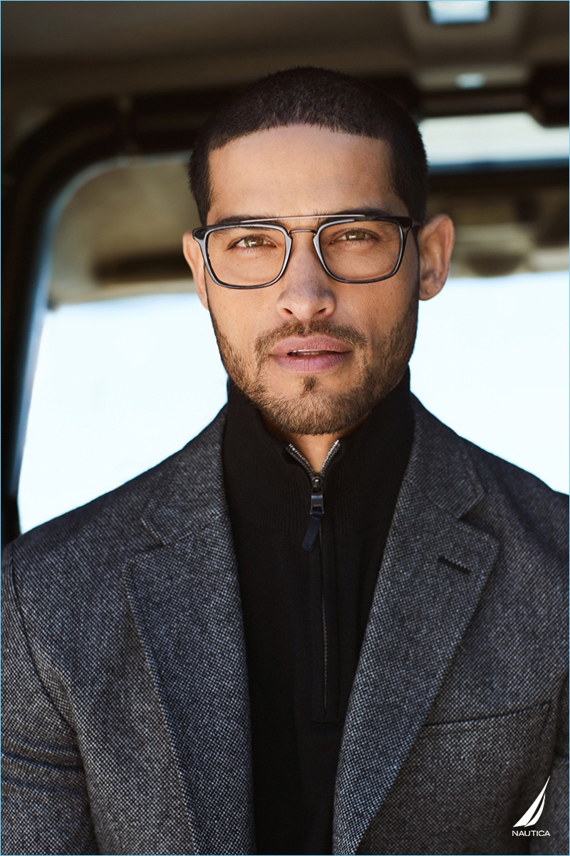 Brazilian model Daniel Pimentel fronts Nautica's fall-winter 2018 eyewear campaign.