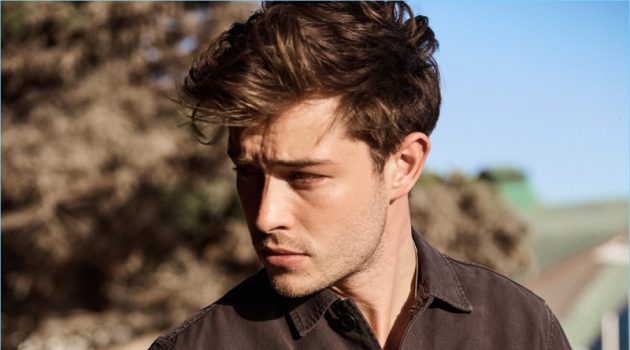 Model Francisco Lachowski sports a patched shirt from Replay.