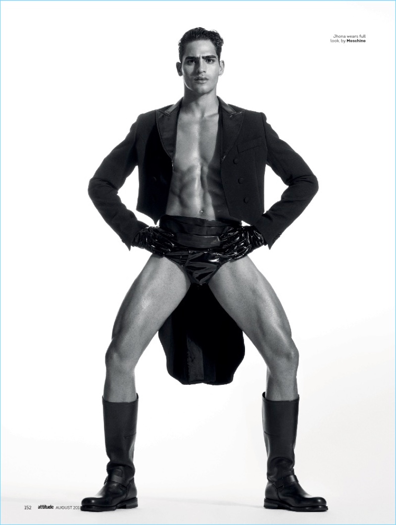 Jhonattan Burjack appears in an editorial for Attitude.