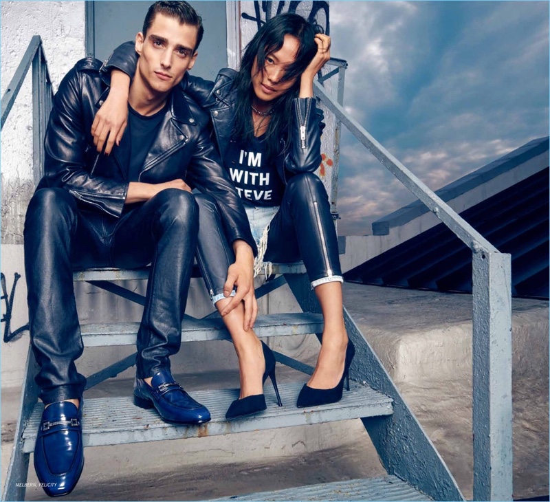 Models Kane Roberts and Charlene Almarvez come together for Steve Madden's fall-winter 2018 campaign.