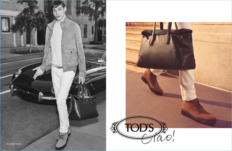 Adrien Sahores fronts Tod's fall-winter 2018 campaign.