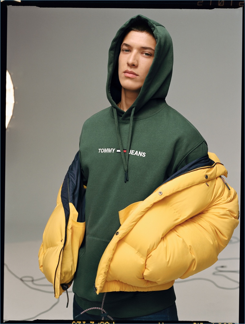 Front and center, Aaron Unknown appears in Tommy Jeans' fall-winter 2018 campaign.