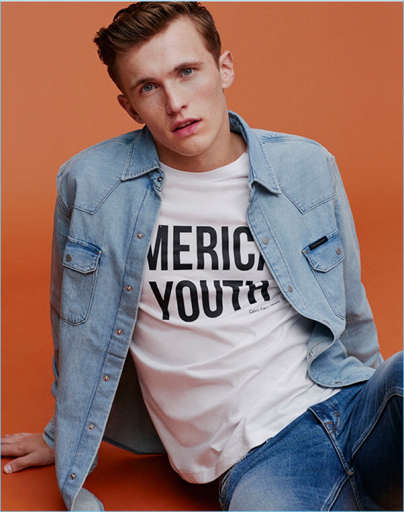 Jeanius: Christoffer Barsø gravitates towards iconic denim brands such as Calvin Klein Jeans.