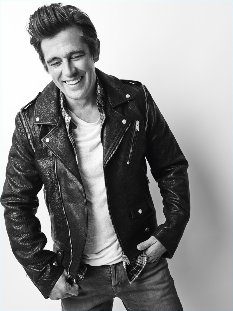 All smiles, Werner Schreyer fronts Zadig & Voltaire's fall-winter 2018 campaign.