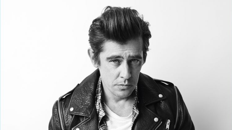 Werner Schreyer rocks a leather biker jacket for Zadig & Voltaire's fall-winter 2018 campaign.