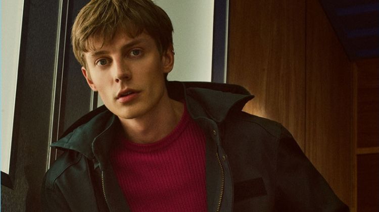 Janis Ancens sports a colorful fall look from Zara Man.