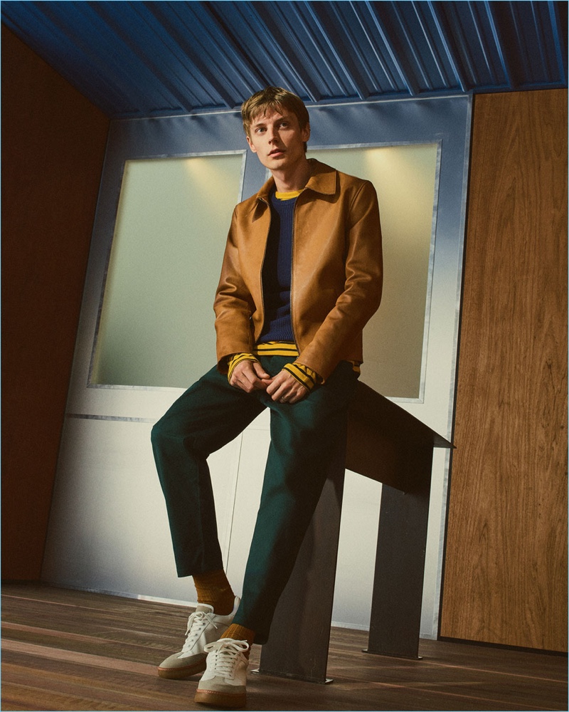 Model Janis Ancens sports smart separates from Zara Man.