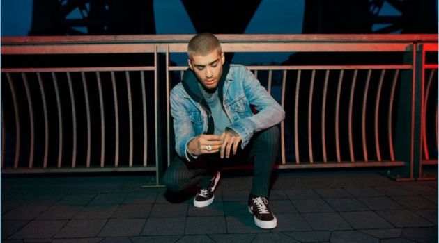 Sporting denim, Zayn Malik stars in the Converse One Star Carnival collection campaign.
