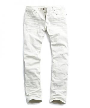 5-Pocket Garment-Dyed Stretch Twill in White 5-Pocket Garment-Dyed Stretch Twill in White