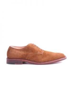 Alden Unlined Suede Plain Toe Blucher In Snuff Alden Unlined Suede Plain Toe Blucher In Snuff