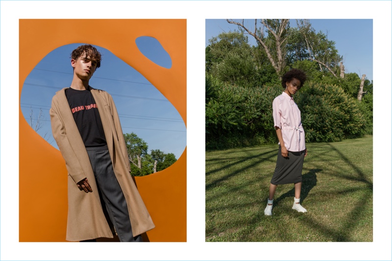 Andrew Coimbra enlists models Cleo (Plutino Models) and Pierre-Alexandre Gosee (Next) to appear in its spring-summer 2019 lookbook.