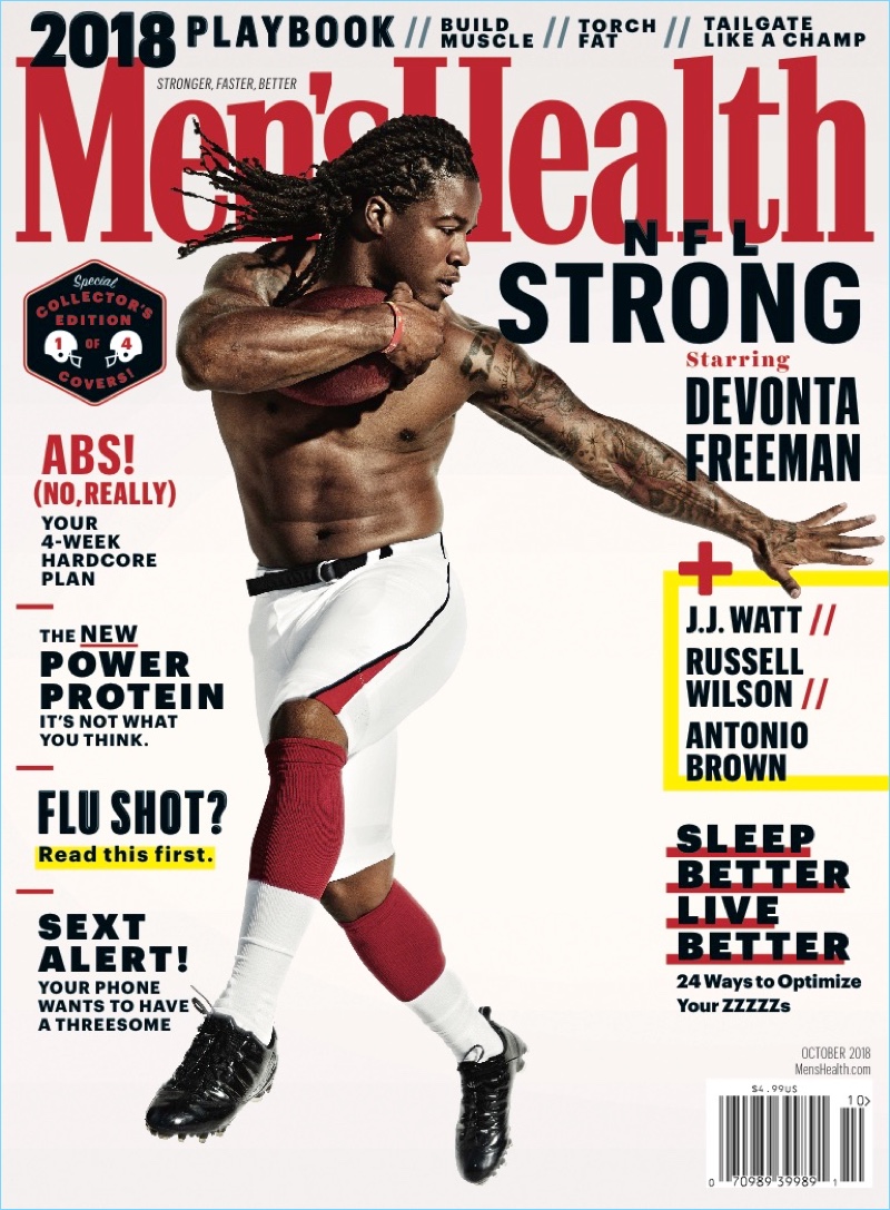 Devonta Freeman covers the October 2018 issue of Men's Health.
