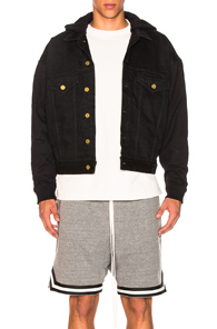 fear god trucker hooded terry sleeves jacket french clothing