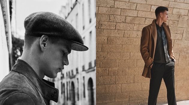 Embracing classic style, Filip Hrivnak wears fall-winter 2018 looks from Massimo Dutti.