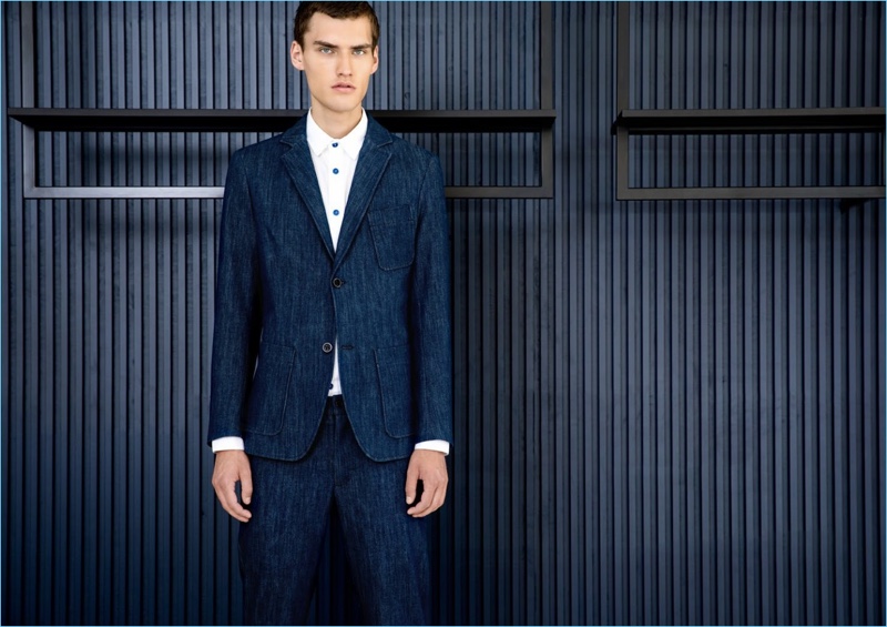 Frenn revisits denim with a suit jacket and pants for spring-summer 2019.