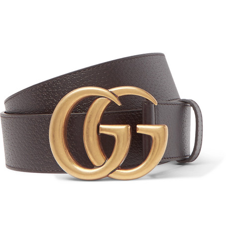 brown and gold gucci belt