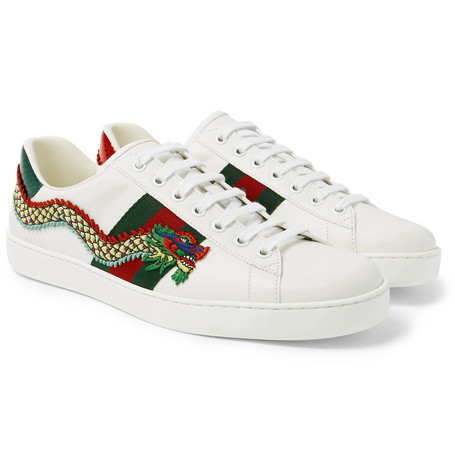 Gucci - Ace Watersnake-Trimmed 