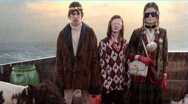 Gucci Gothic: Noah's Ark is Revisited for Cruise '19 Campaign Pictured left, Vincent Holden appears in Gucci's cruise 2019 campaign.