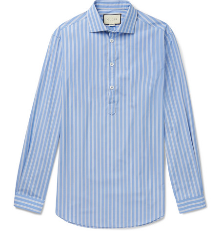 Gucci - Oversized Striped Cotton-Poplin 