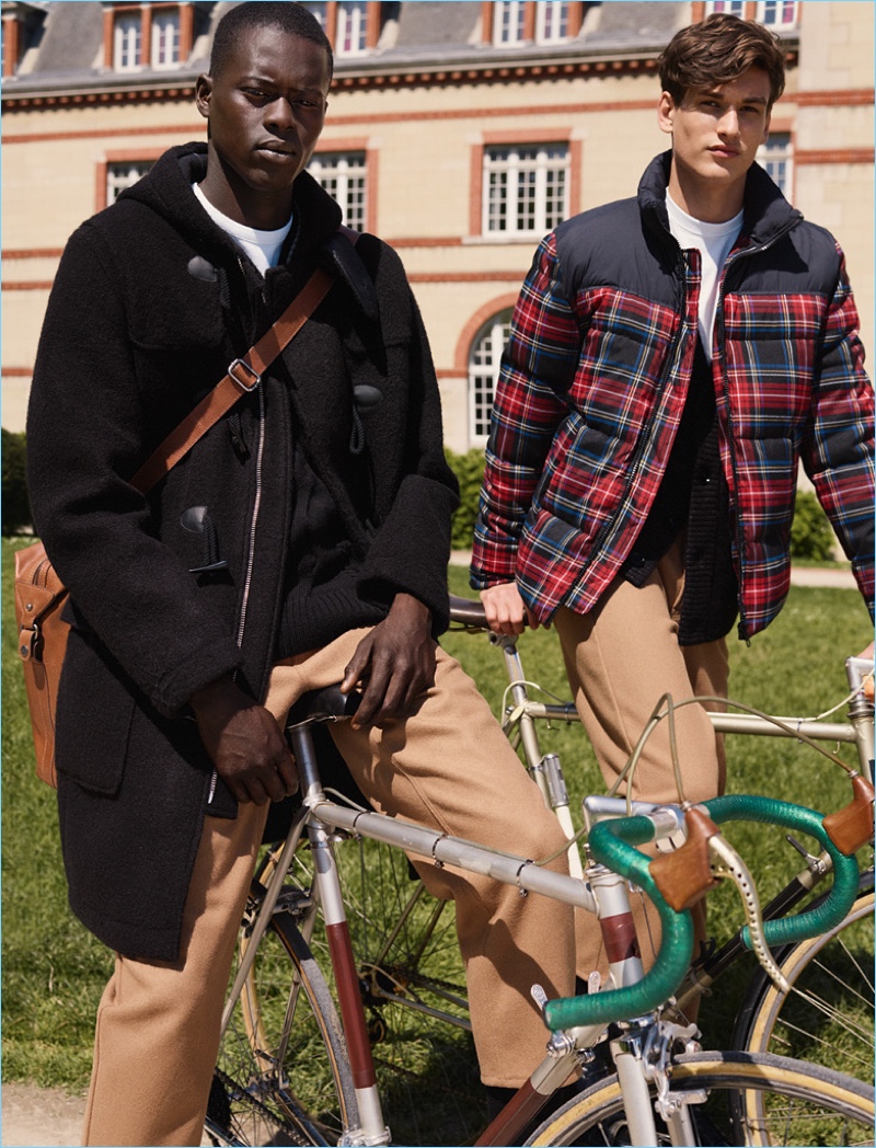 Models Alpha Dia and Jegor Venned deliver campus-ready style from H&M Studio.