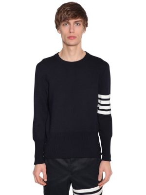 Intarsia Stripes Wool Milan Knit Sweater Intarsia Stripes Wool Milan Knit Sweater