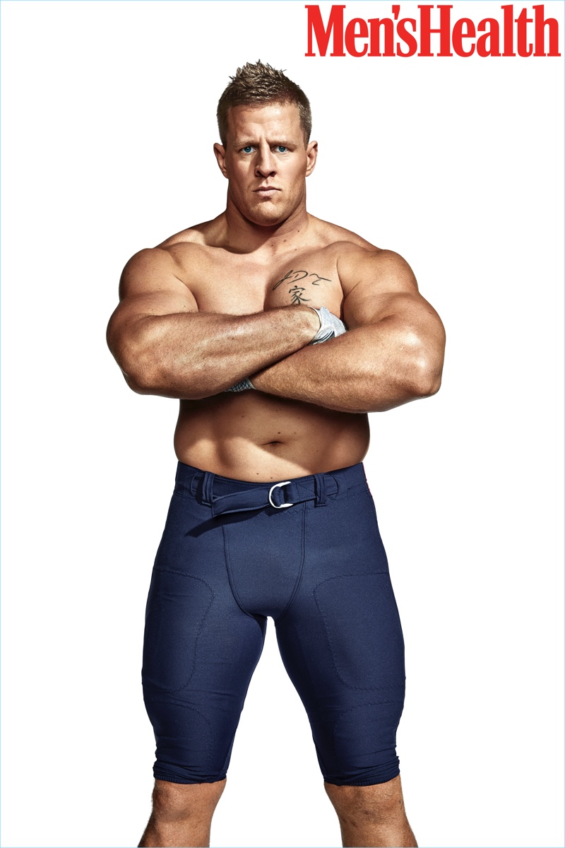 J.J. Watt poses for the pages of Men's Health. » J.J. Watt, Russell Wilson + More Cover Men's Health J.J. Watt poses for the pages of Men's Health.