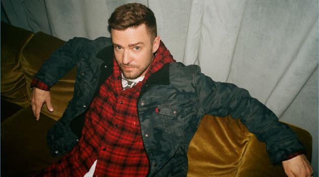 Fresh Leaves: Justin Timberlake Collaborates with Levi's Justin Timberlake sports a camouflage jacket and hooded shirt from his Levi's collaboration.