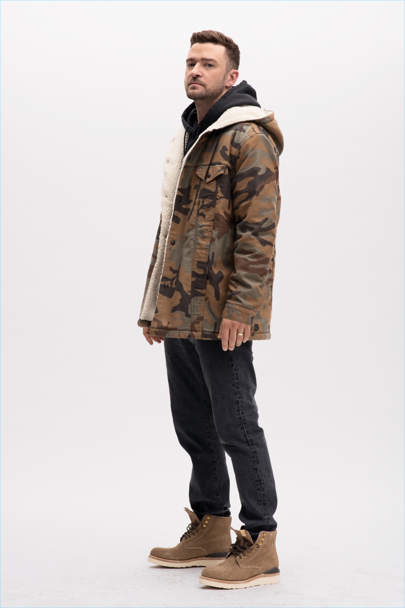 Front and center, Justin Timberlake wears clothes from his Levi's collaboration. » Fresh Leaves: Justin Timberlake Collaborates with Levi's Front and center, Justin Timberlake wears clothes from his Levi's collaboration.