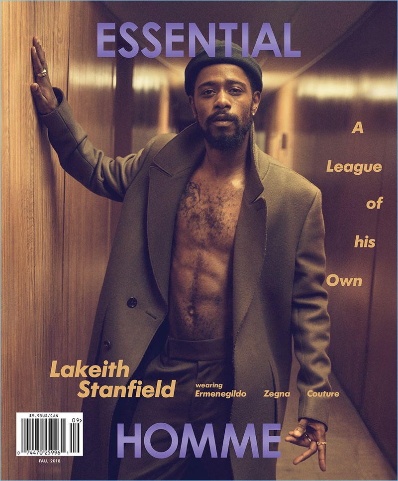Lakeith Stanfield covers the fall 2018 issue of Essential Homme.