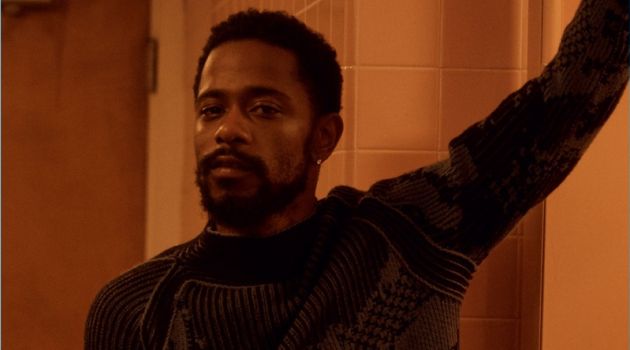 Lakeith Stanfield Dons Ermenegildo Zegna Couture for Essential Homme Cover Story Actor Lakeith Stanfield dons a graphic sweater from Ermenegildo Zegna Couture.