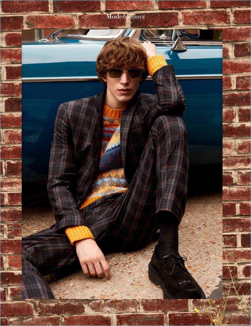Xavier Buestel stars in an editorial for Madame Figaro.