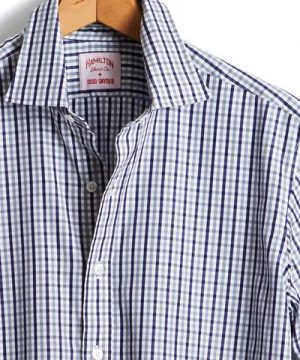 Made in the USA Hamilton + Todd Snyder Tattersall Dress Shirt in Navy/Grey Made in the USA Hamilton + Todd Snyder Tattersall Dress Shirt in Navy/Grey