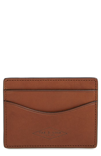 brown leather card case