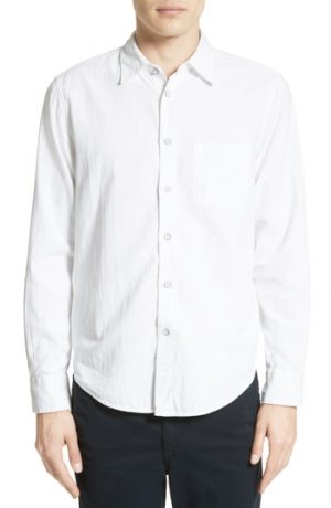 Men's Rag & Bone Standard Issue Solid Sport Shirt, Size Small - White Men's Rag & Bone Standard Issue Solid Sport Shirt, Size Small - White