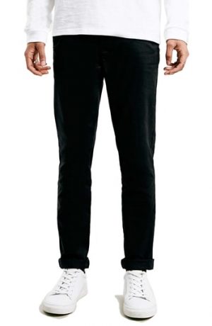 Men's Topman Stretch Skinny Fit Chinos, Size 36 x 34 - Black Men's Topman Stretch Skinny Fit Chinos, Size 36 x 34 - Black