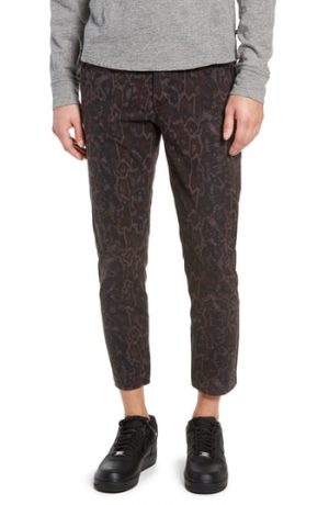 Men's Topman Tapered Fit Snakeskin Print Pants, Size 2832 - Metallic Men's Topman Tapered Fit Snakeskin Print Pants, Size 2832 - Metallic