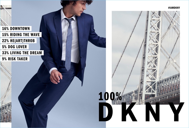 DKNY enlists Miles McMillan as the star of its fall-winter 2018 campaign.