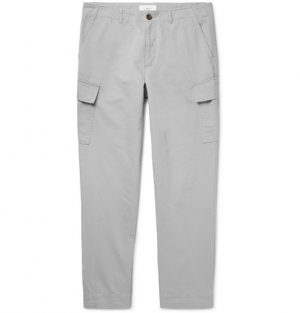 Mr P. - Tapered Cotton and Linen-Blend Cargo Trousers - Men - Gray Mr P. - Tapered Cotton and Linen-Blend Cargo Trousers - Gray