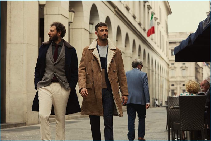 Olympian fencers Diego Confalonieri and Luigi Samele model pieces from Brunello Cucinelli's exclusive Mr Porter collection.