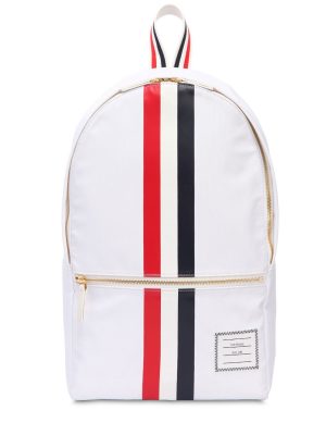 Nylon Backpack W/ Printed Rubber Stripes Nylon Backpack W/ Printed Rubber Stripes
