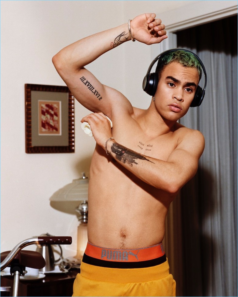 Edwin Honoret of PRETTYMUCH stars in PUMA Bodywear's fall-winter 2018 campaign.