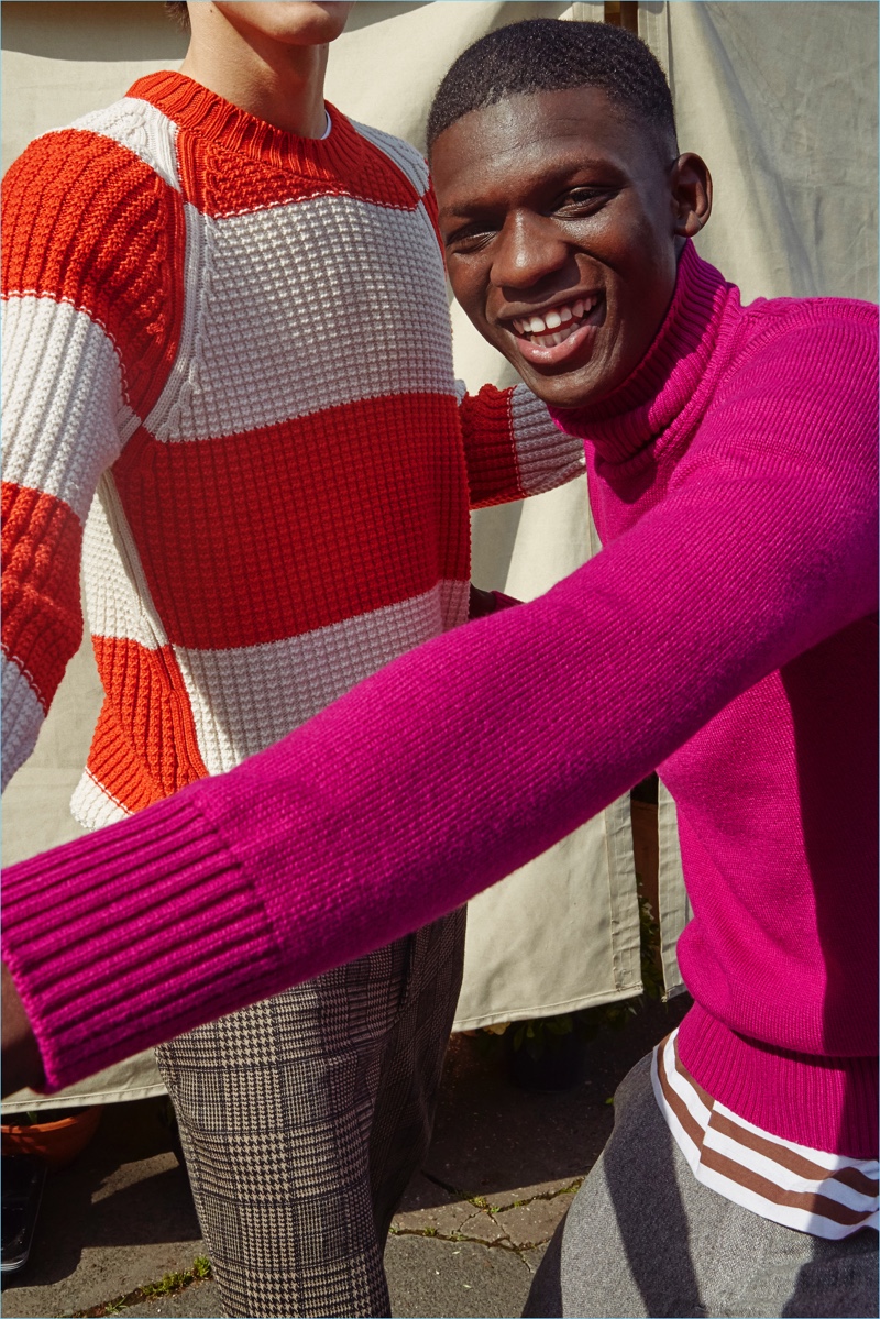 All smiles, Malick Darbo stars in Paolo Pecora's fall-winter 2018 campaign.