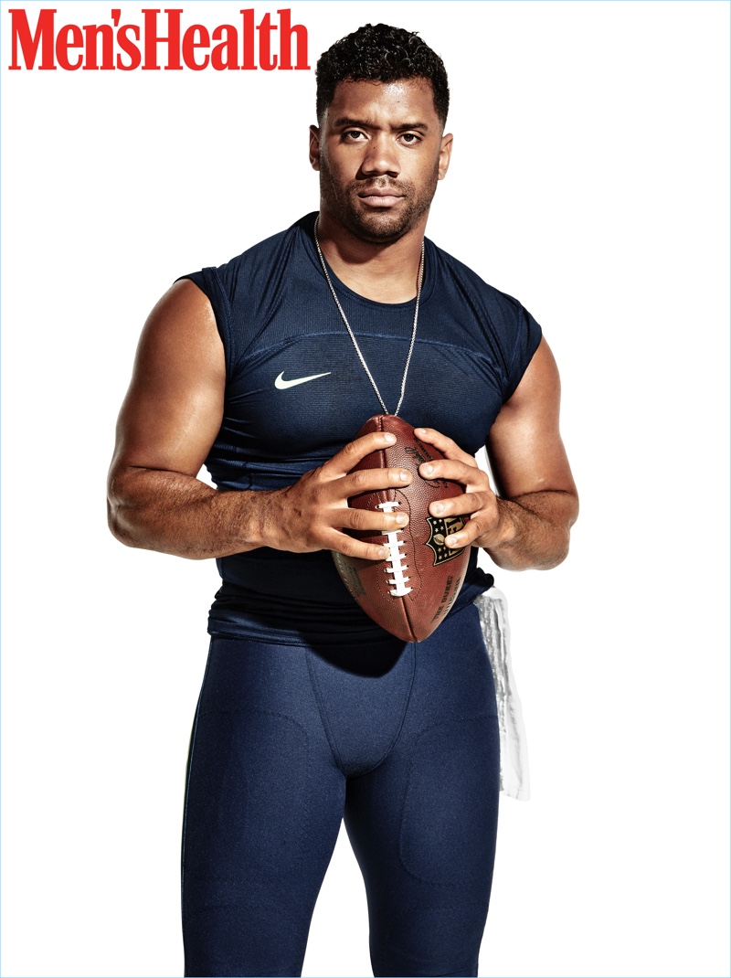 Russell Wilson appears in a photo shoot for Men's Health.