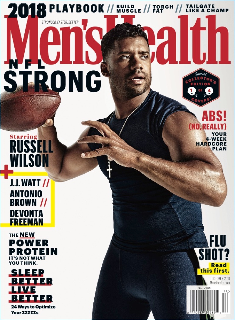 Russell Wilson covers the October 2018 issue of Men's Health.