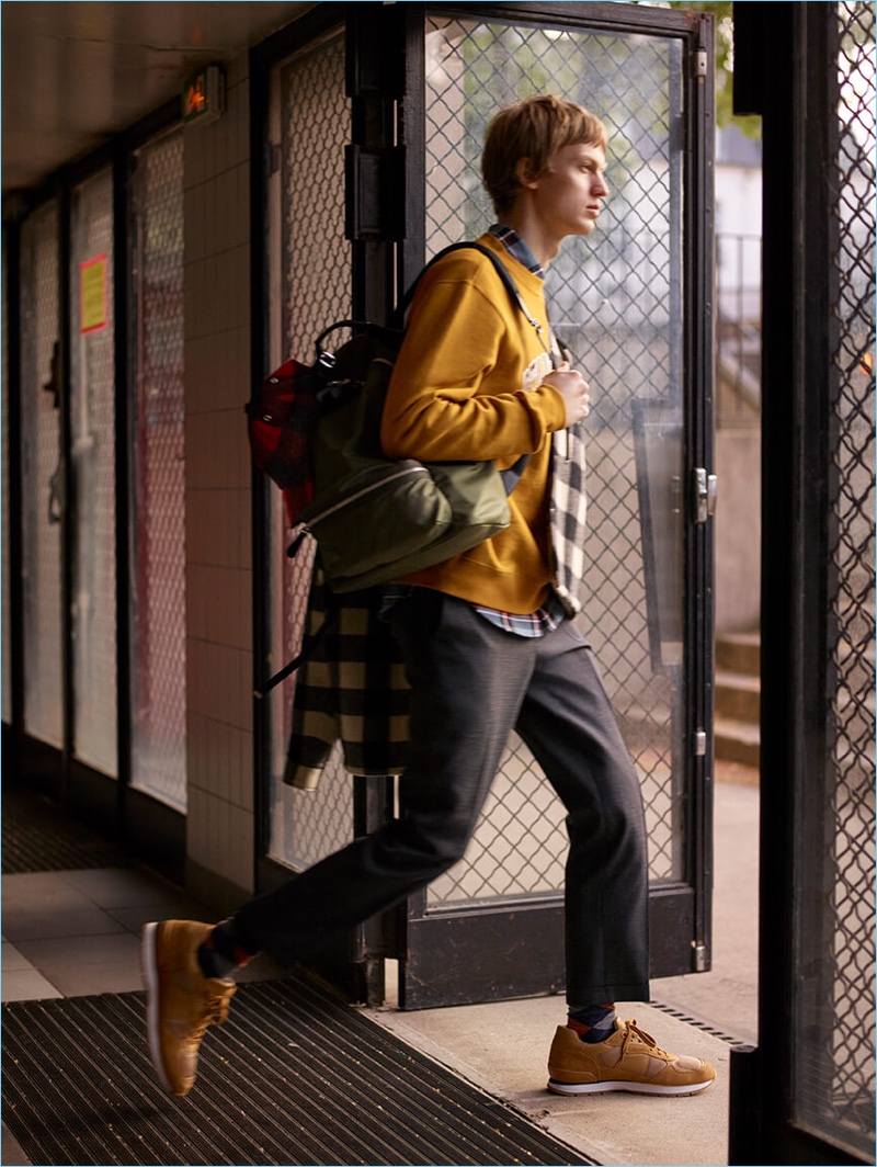 Jonas Glöer heads into Lycée Henri IV for Sandro's fall-winter 2018 campaign.